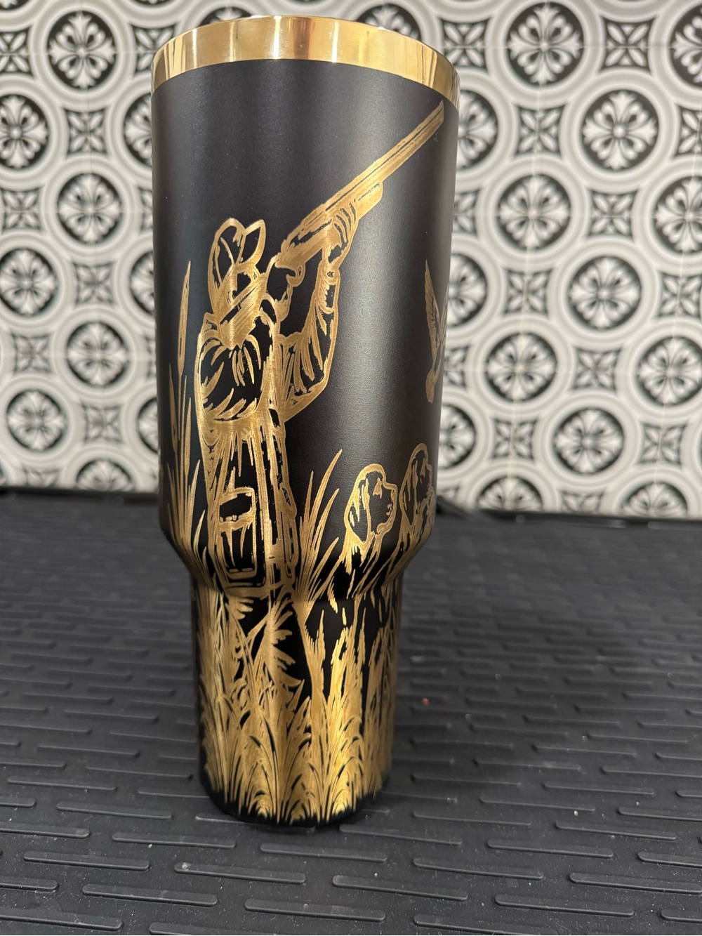 Duck Hunting Full Wrap on 40oz Tumbler With Removable Handle